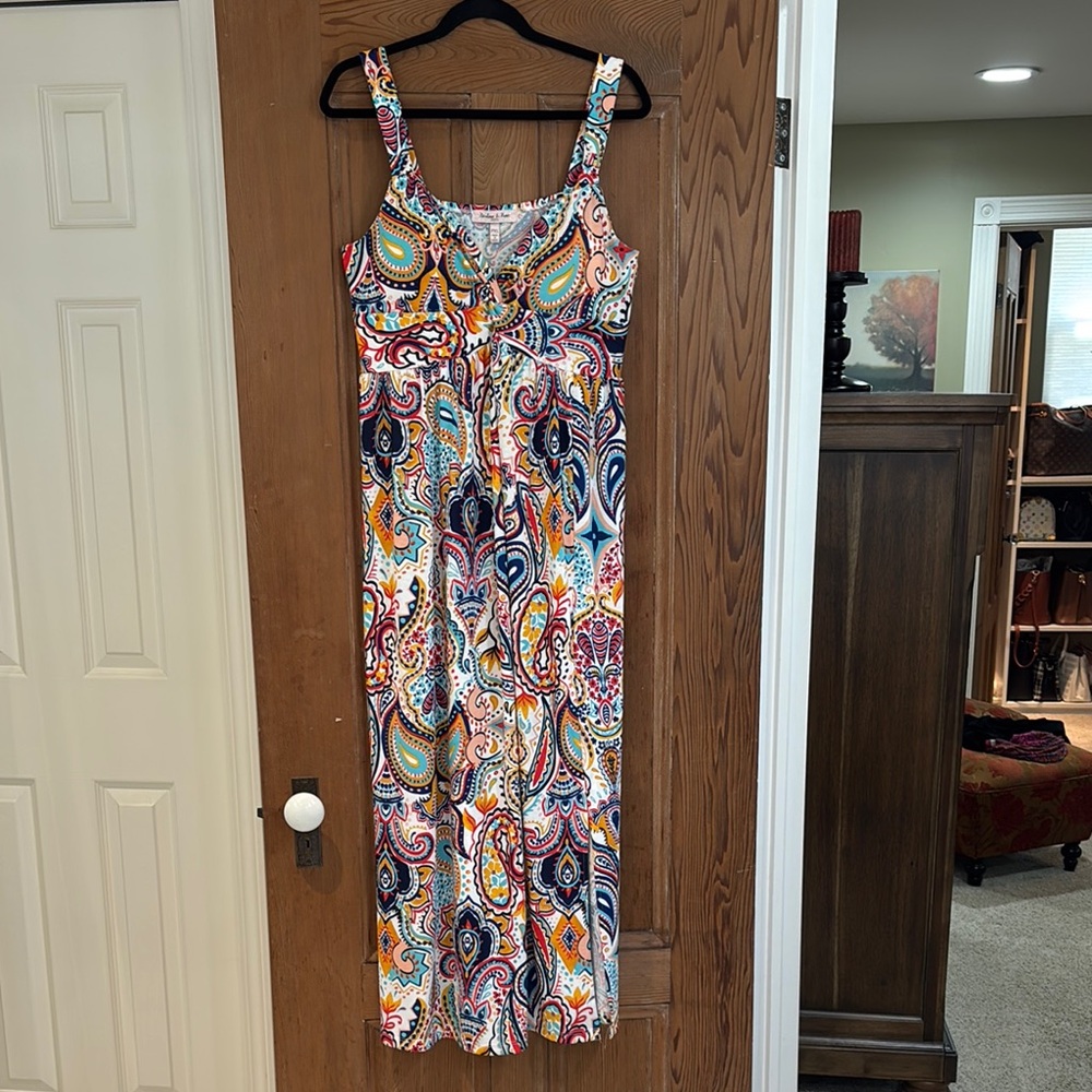 NWOT Blue and Orange Maxi Sundress